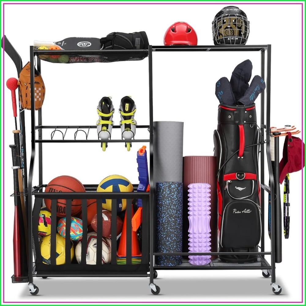 Golf Equipment Organizer For Garage - Heavy Duty Garage Sports Equipment Organizer