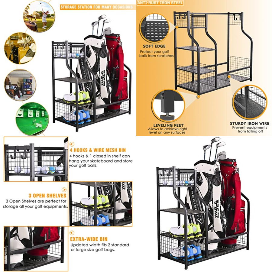 Golf Bag Garage Storage Organi - Golf Equipment Organizer For Garage incelemesi ve fiyatı