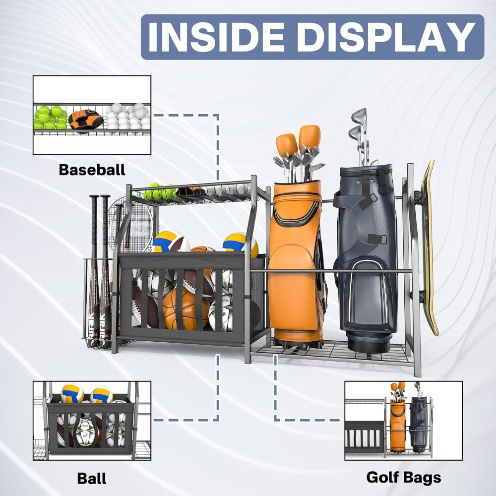 Garage Sports Equipment Organi - Golf Equipment Organizer For Garage incelemesi ve fiyatı