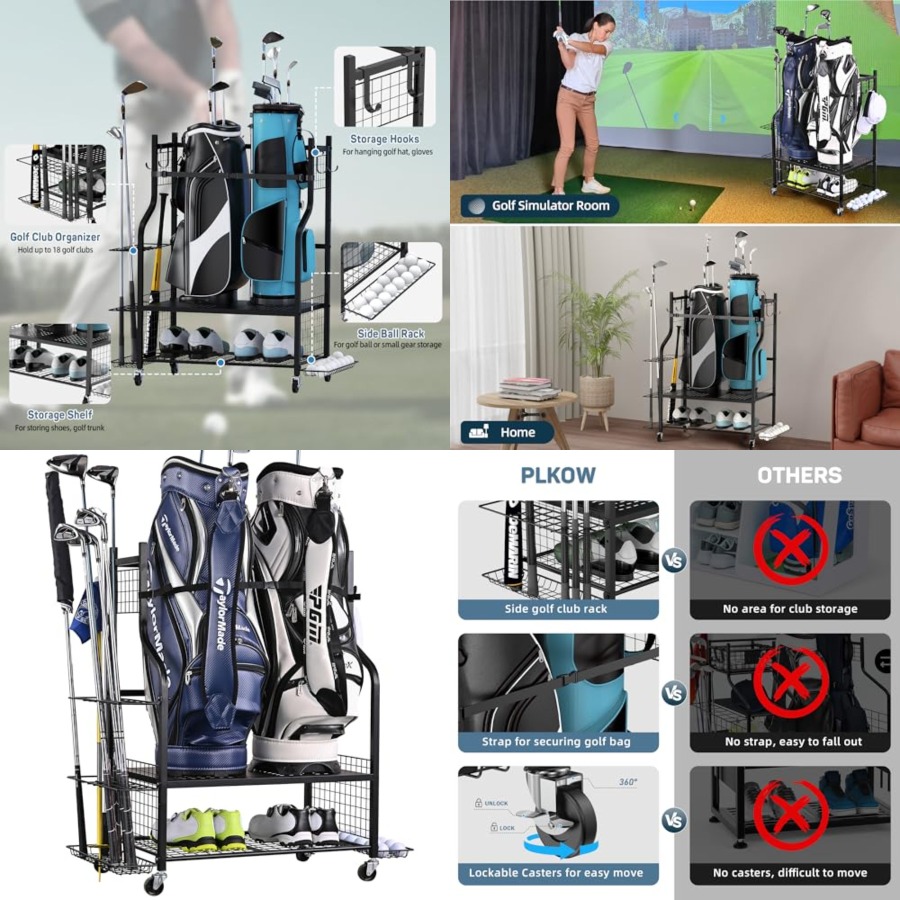 Golf Bag Storage Garage Organi - Golf Equipment Organizer For Garage incelemesi ve fiyatı