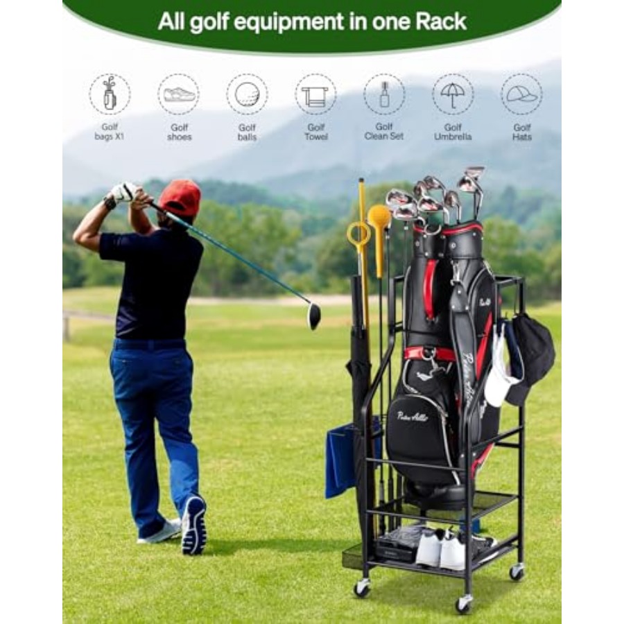 Golf Bags Storage Garage Organ - Golf Equipment Organizer For Garage incelemesi ve fiyatı