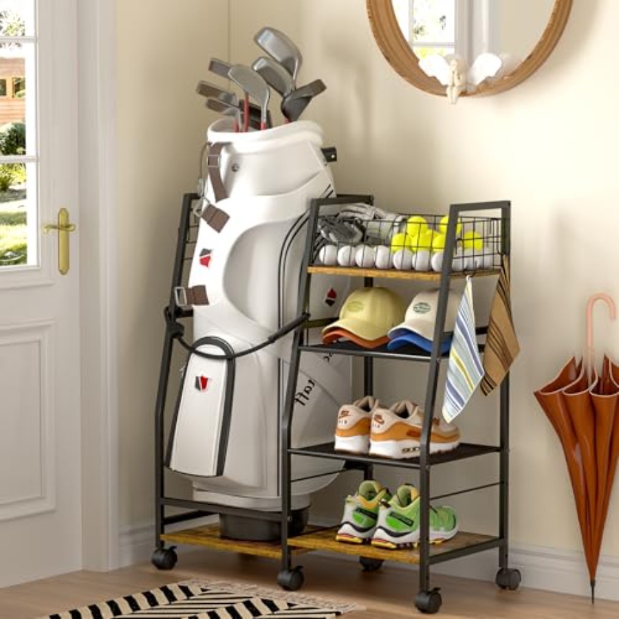 Golf Bag Garage Storage Rack w - Golf Equipment Organizer For Garage incelemesi ve fiyatı