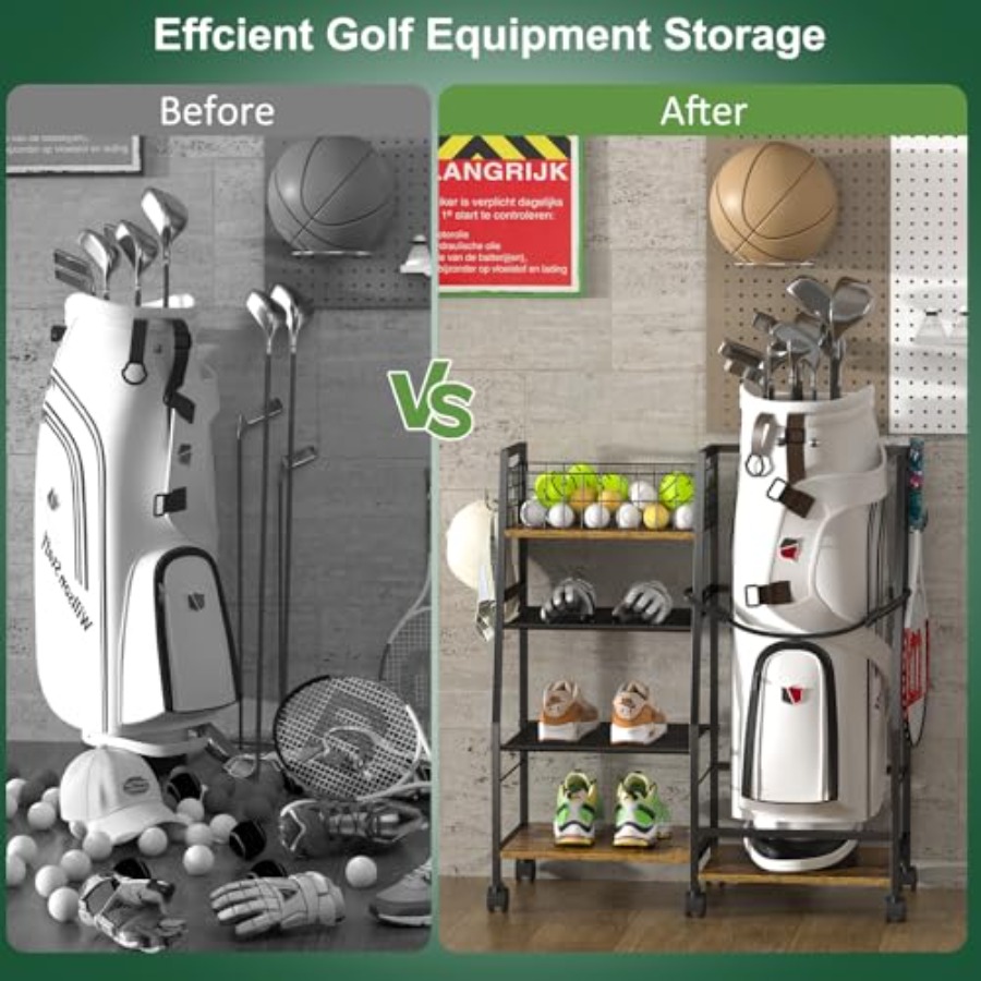 Golf Bag Garage Storage Rack w - Golf Equipment Organizer For Garage incelemesi ve fiyatı