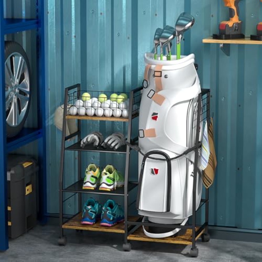 Golf Bag Garage Storage Rack w - Golf Equipment Organizer For Garage incelemesi ve fiyatı