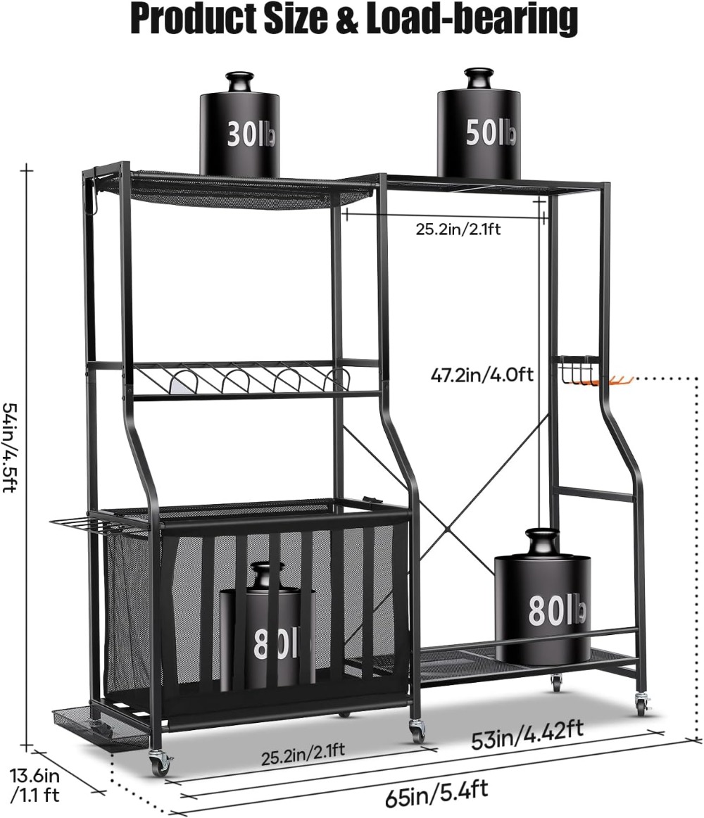 Heavy Duty Garage Sports Equip - Golf Equipment Organizer For Garage incelemesi ve fiyatı