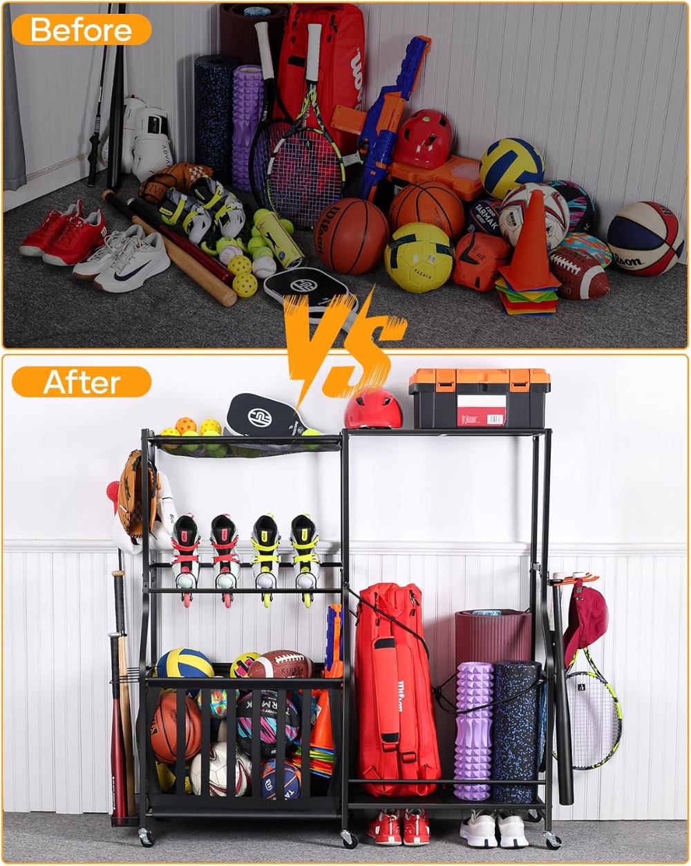 Heavy Duty Garage Sports Equip - Golf Equipment Organizer For Garage incelemesi ve fiyatı