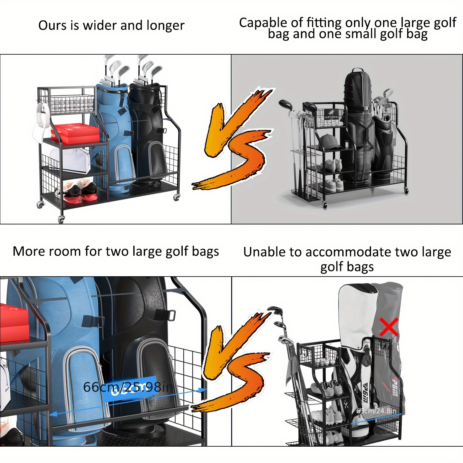 Golf Storage Rack Golf Bag Org - Golf Equipment Organizer For Garage incelemesi ve fiyatı