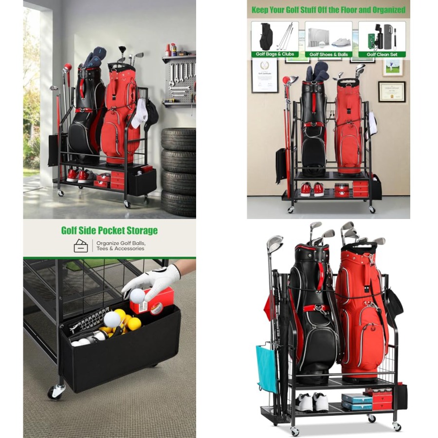 Golf Bag Storage Garage Organi - Golf Equipment Organizer For Garage incelemesi ve fiyatı