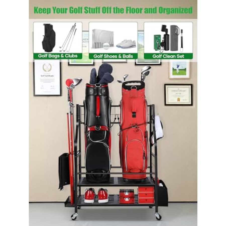 Golf Bag Storage Garage Organi - Golf Equipment Organizer For Garage incelemesi ve fiyatı