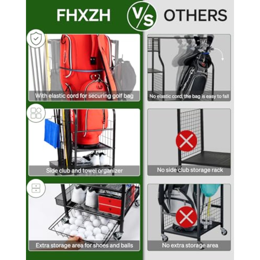 Golf Bags Storage Garage Organ - Golf Equipment Organizer For Garage incelemesi ve fiyatı
