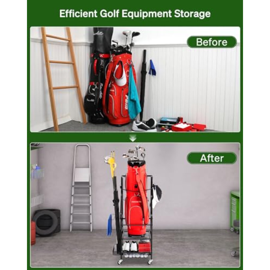 Golf Bags Storage Garage Organ - Golf Equipment Organizer For Garage incelemesi ve fiyatı