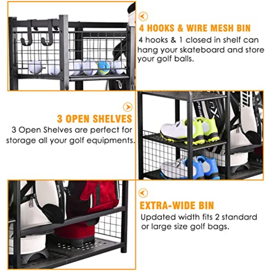 Golf Bag Garage Storage Organi - Golf Equipment Organizer For Garage incelemesi ve fiyatı