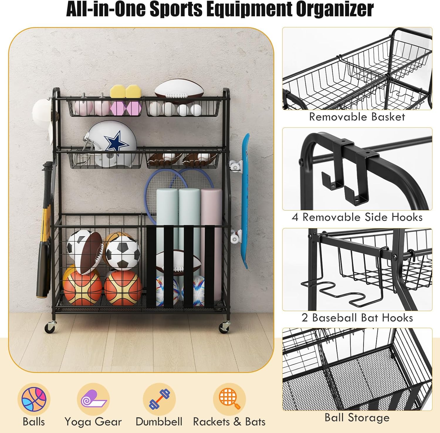 Garage Sports Equipment Organi - Golf Equipment Organizer For Garage incelemesi ve fiyatı
