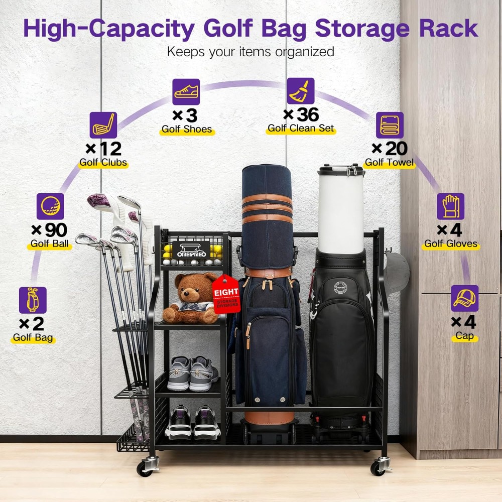 US Shipping Golf Bag Storage R - Golf Equipment Organizer For Garage incelemesi ve fiyatı